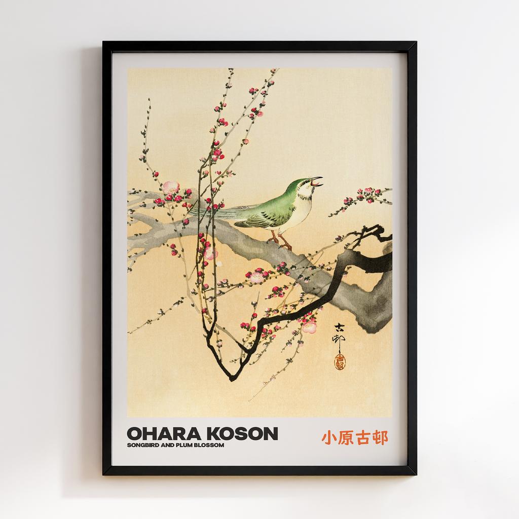 Постер SONGBIRD AND PLUM BLOSSOM by Ohara Koson