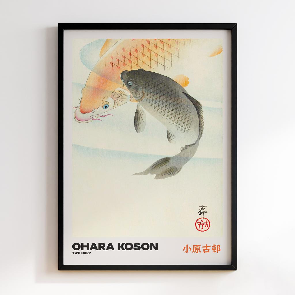 Постер TWO CARP by Ohara Koson
