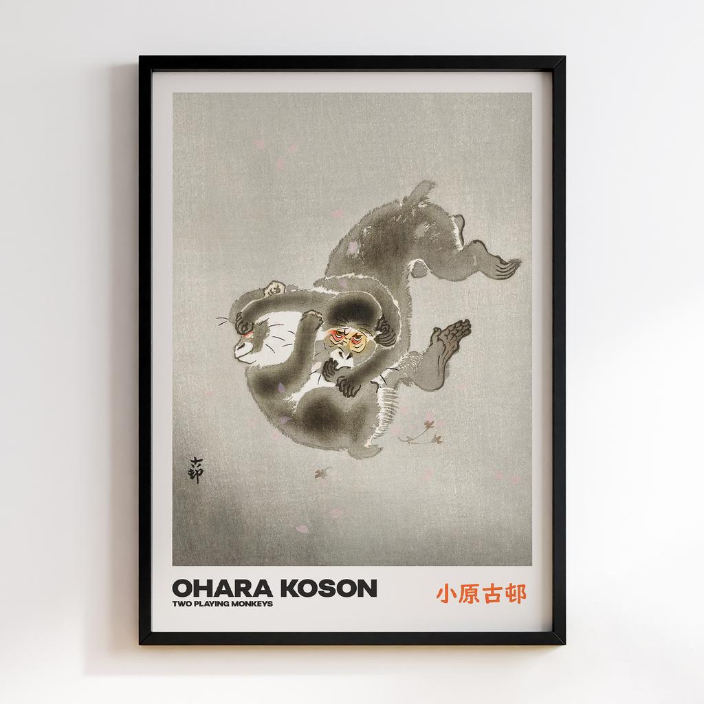 Постер TWO PLAYING MONKEYS by Ohara Koson