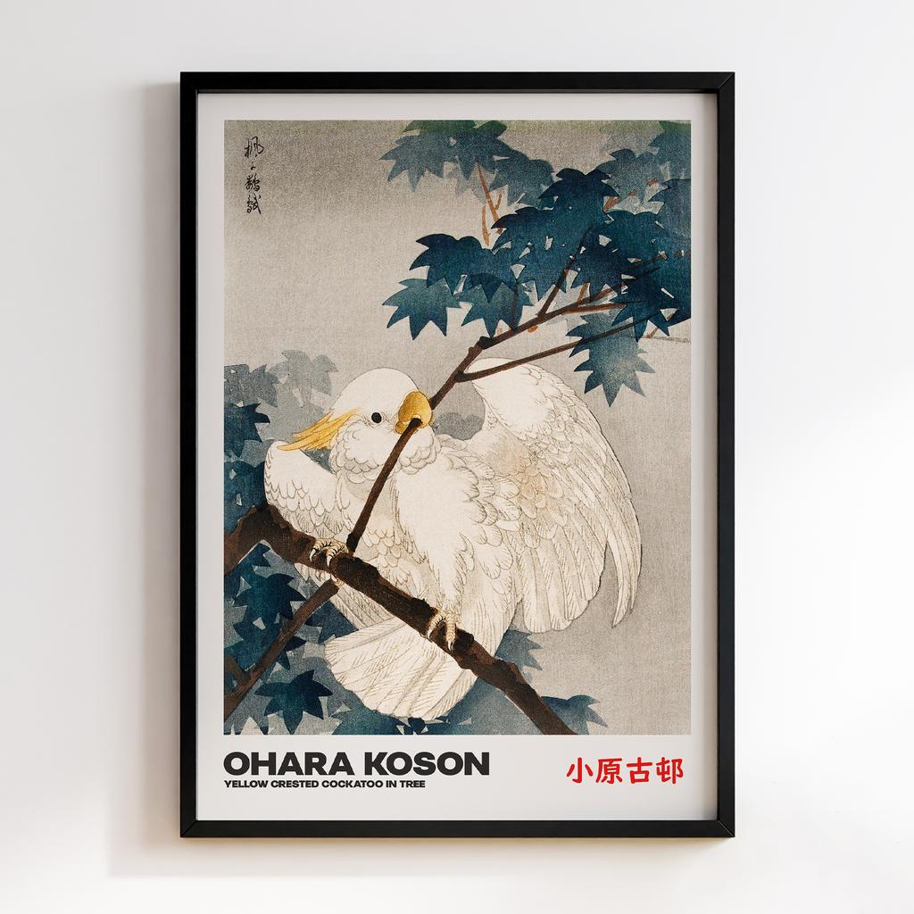 Постер YELLOW CRESTED COCKATOO IN TREE by Ohara Koson