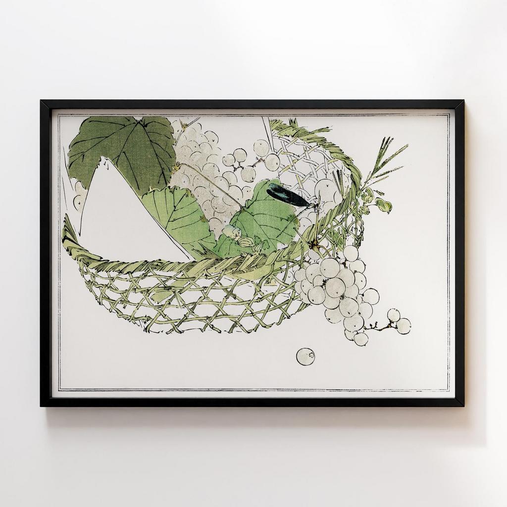Постер Basket of grapes from Seitei Kacho Gafu (1890–1891) by Wantanabe Seitei