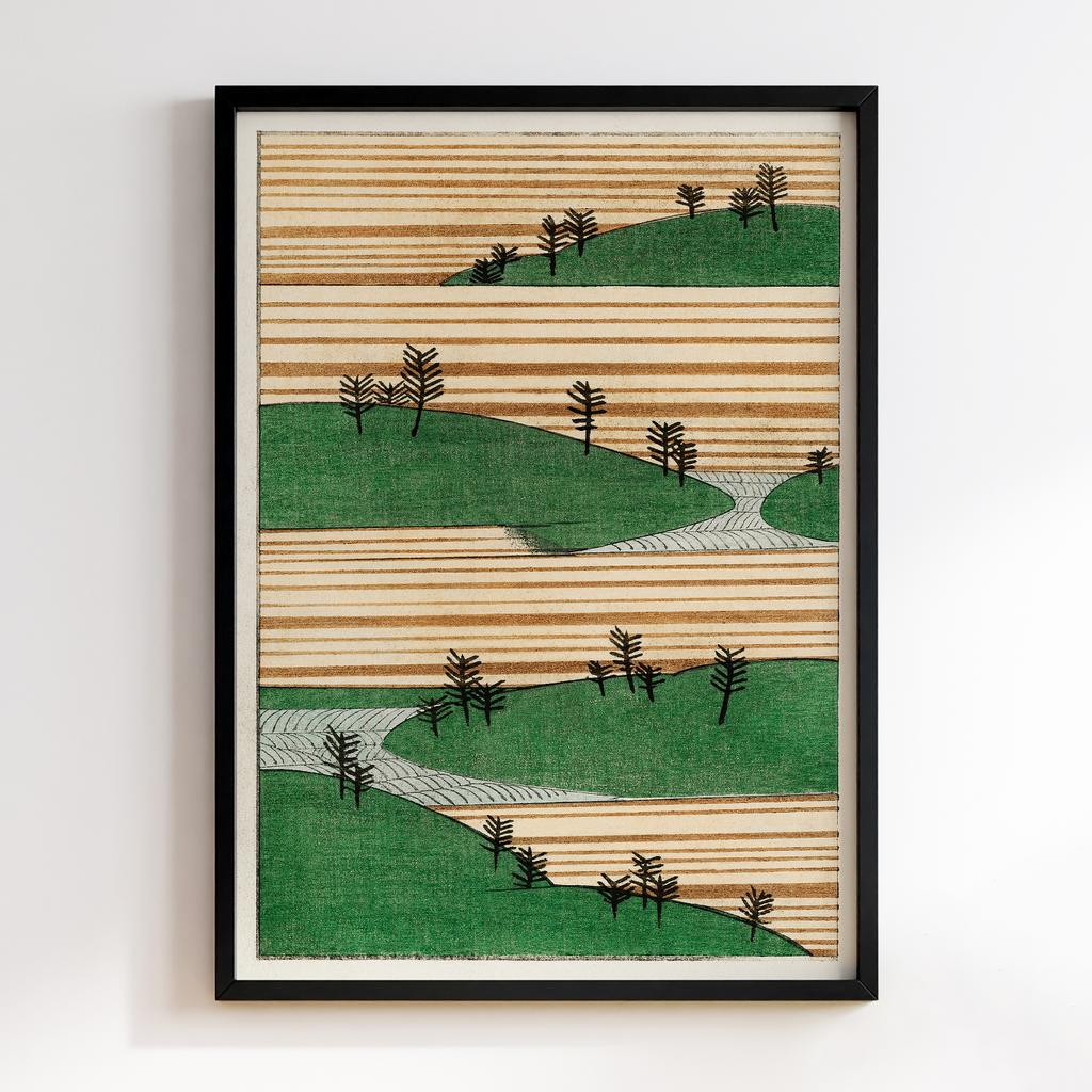 Постер Landscape illustration by Watanabe Seitei