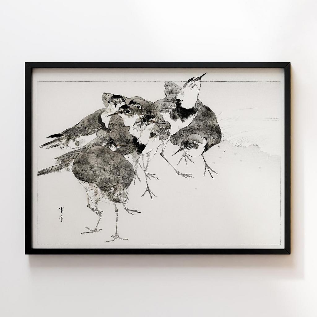 Постер Little ringed plover, illustration from Bijutsu Sekai (1893-1896) by Watanabe Seitei