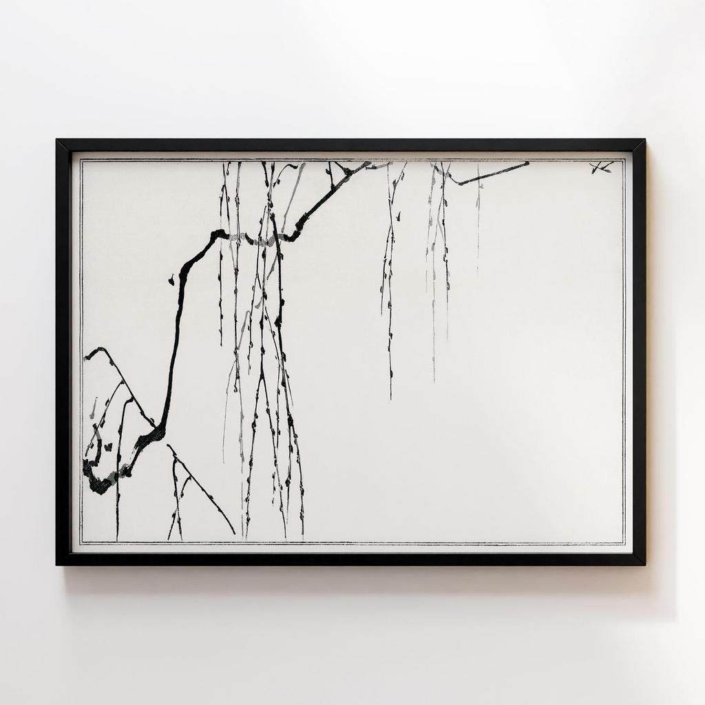 Постер Tree branches. Illustration from Seitei Kacho Gafu (1890–1891) by Wantanabe Seitei #01