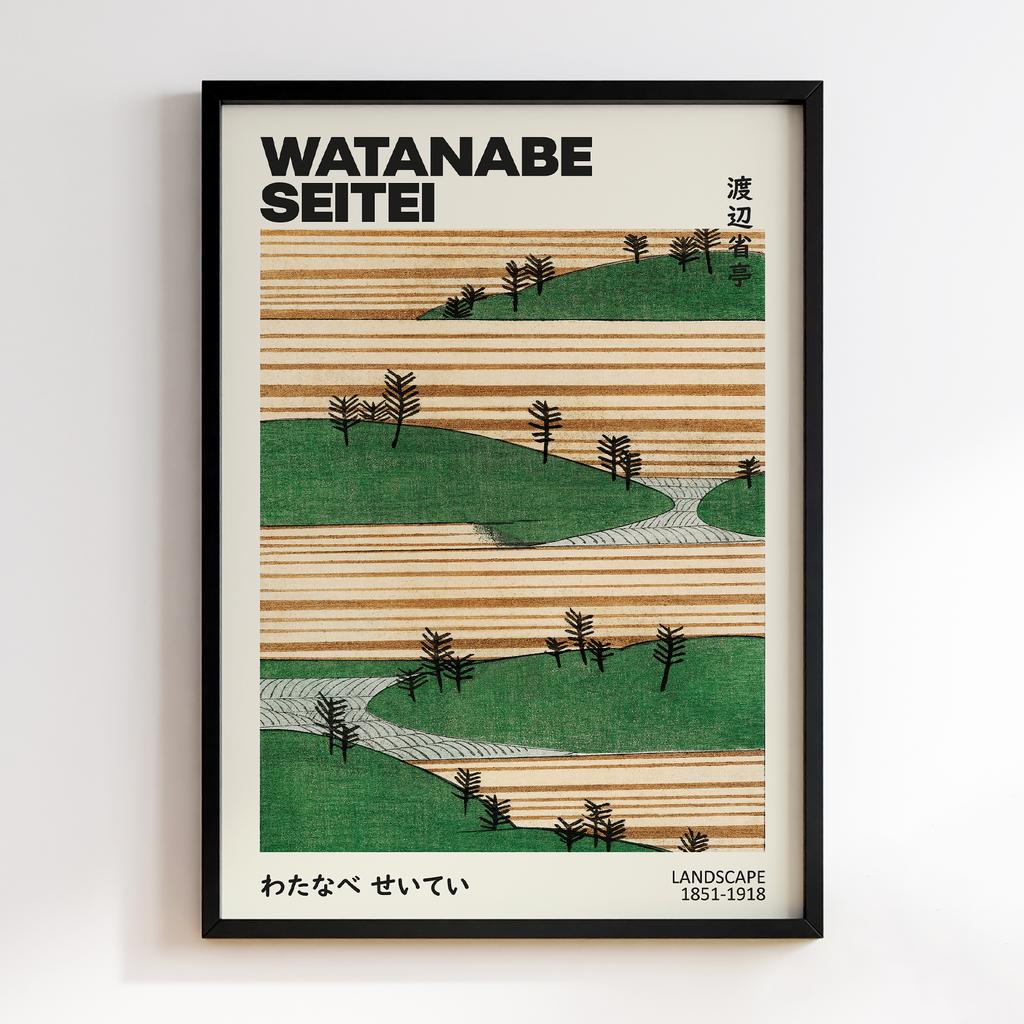 Постер Landscape illustration by Watanabe Seitei