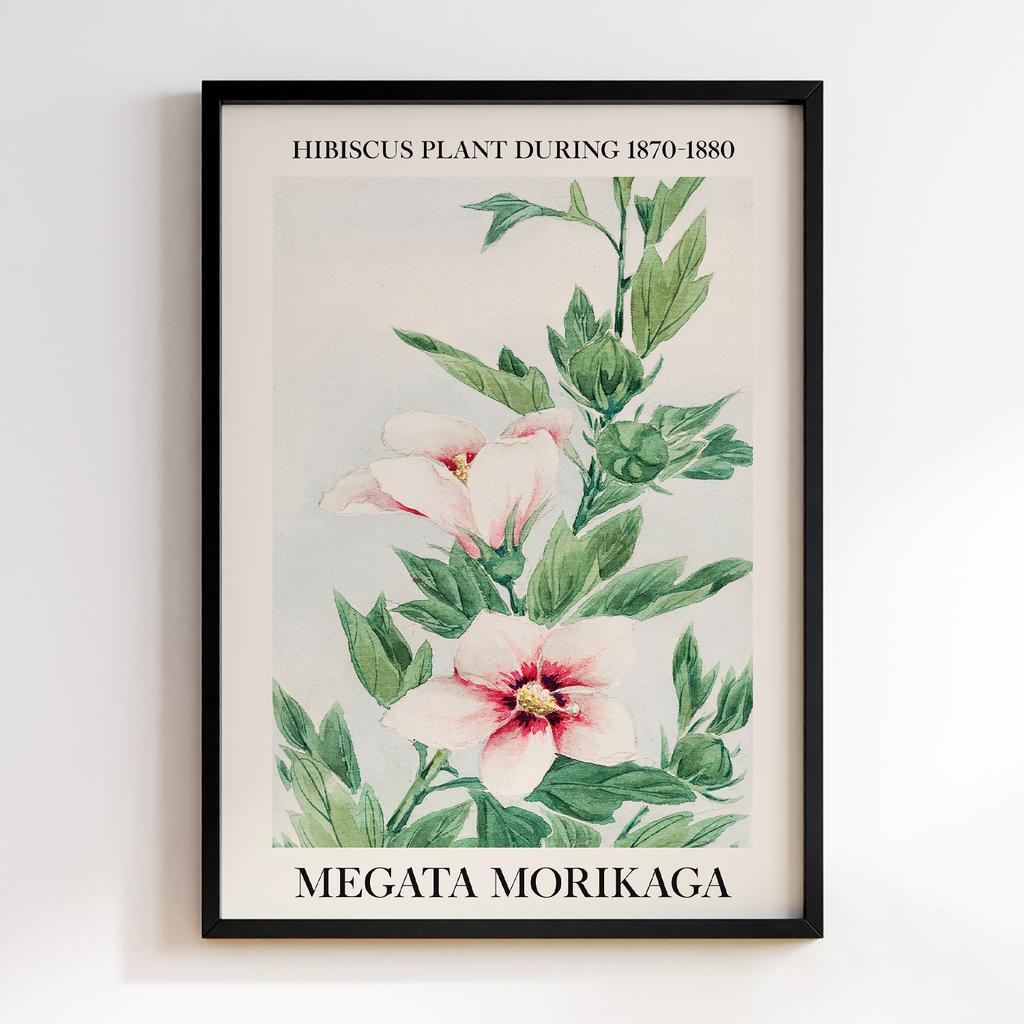Постер Hibiscus plant during 1870–1880 by Megata Morikaga #02