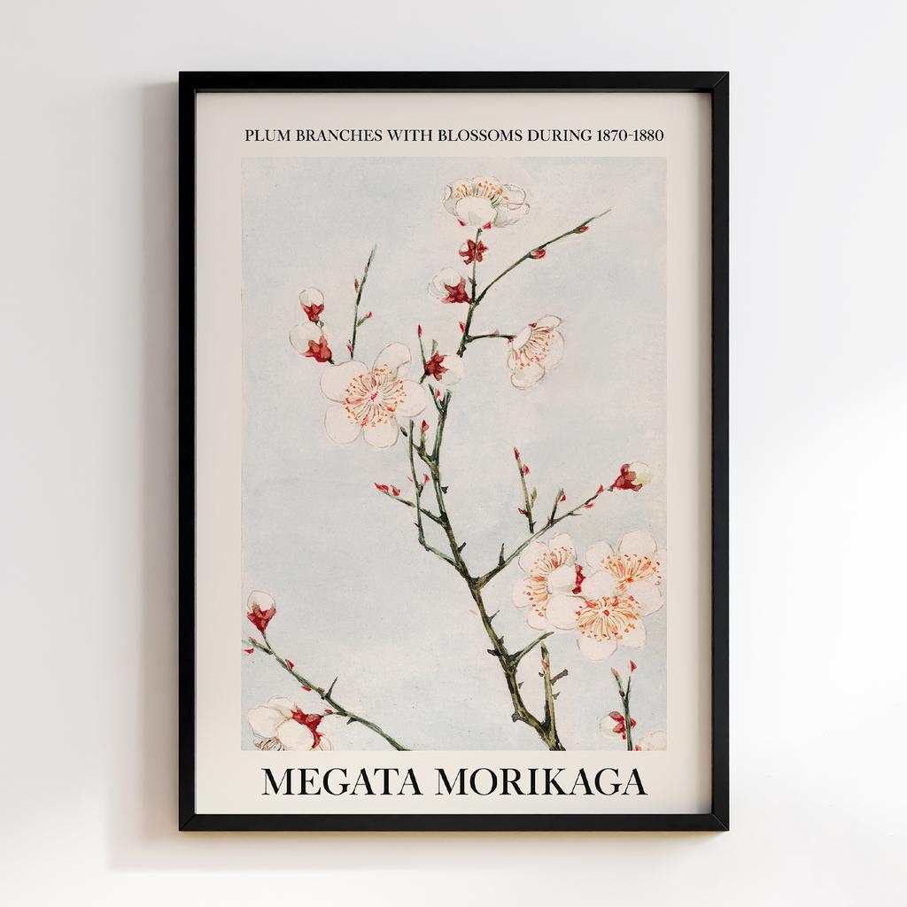 Plum branches with blossoms during 1870–1880 by Megata Morikaga #02