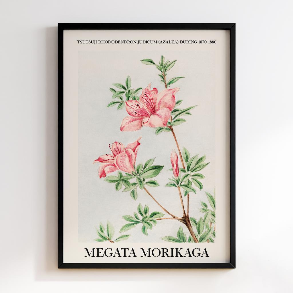 Постер Tsutsuji rhododendron Judicum (azalea) duri ng 1870–1880 by Megata Morikaga #02
