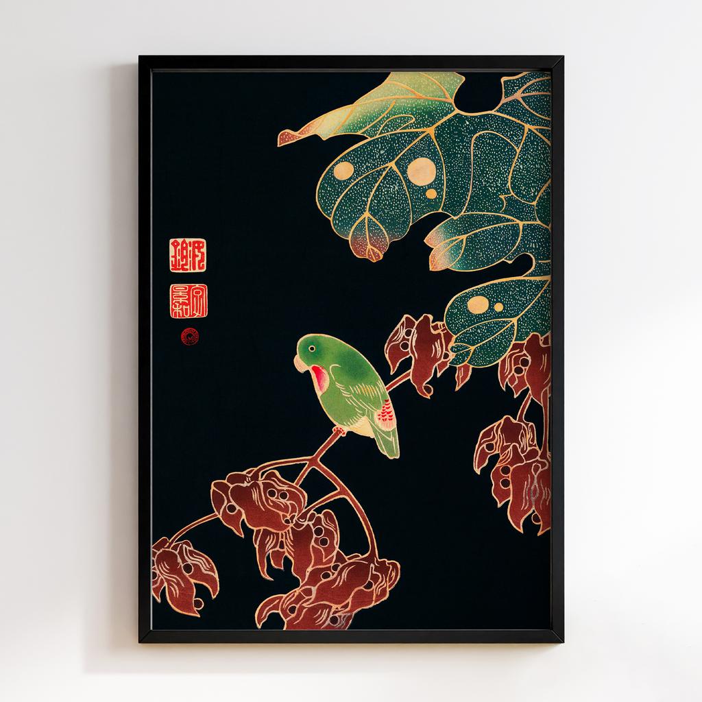 Постер The Paroquet (ca. 1900) illustration by Ito Jakuchu #02