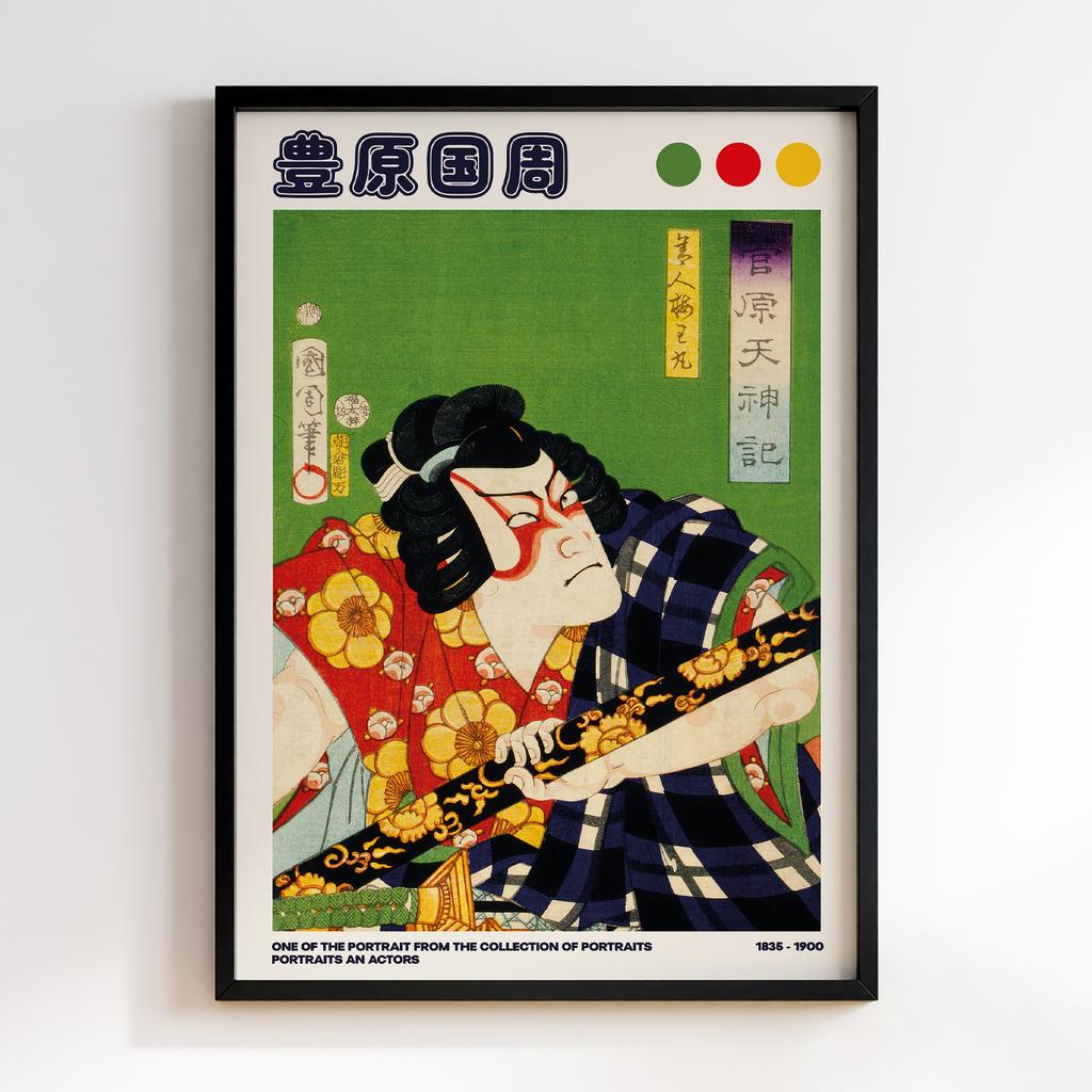 Постер One of the portrait from the collection of portraits, Portraits of an Actor by Toyohara Kunichika #06