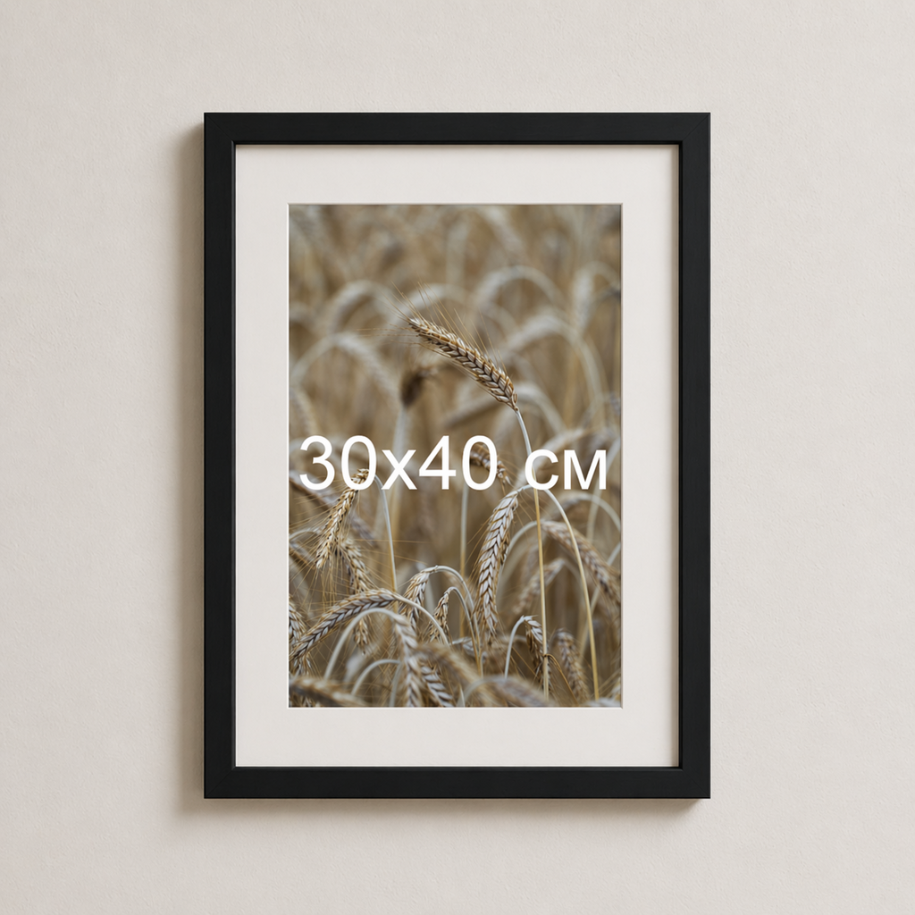 Чорна рама з паспарту пластикова настінна універсальна 30×40 Black Frame