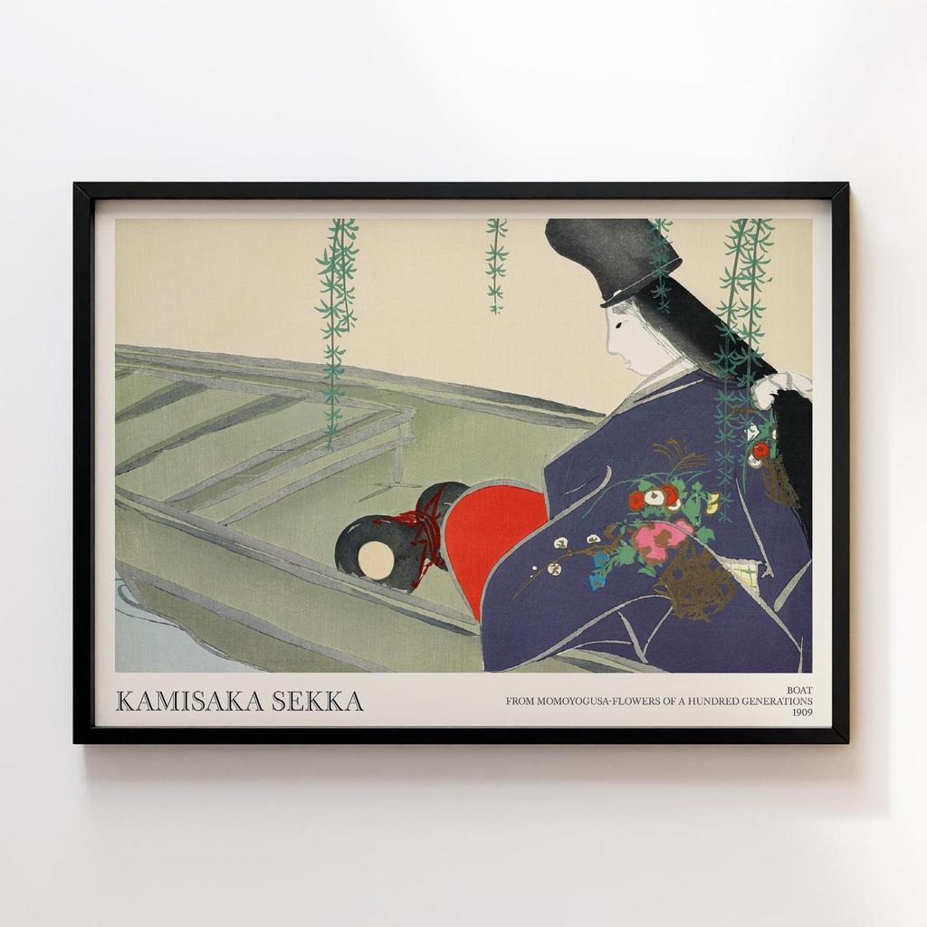 Постер Boat from Momoyogusa–Flowers of a Hundred Generations (1909) by Kamisaka Sekka #2