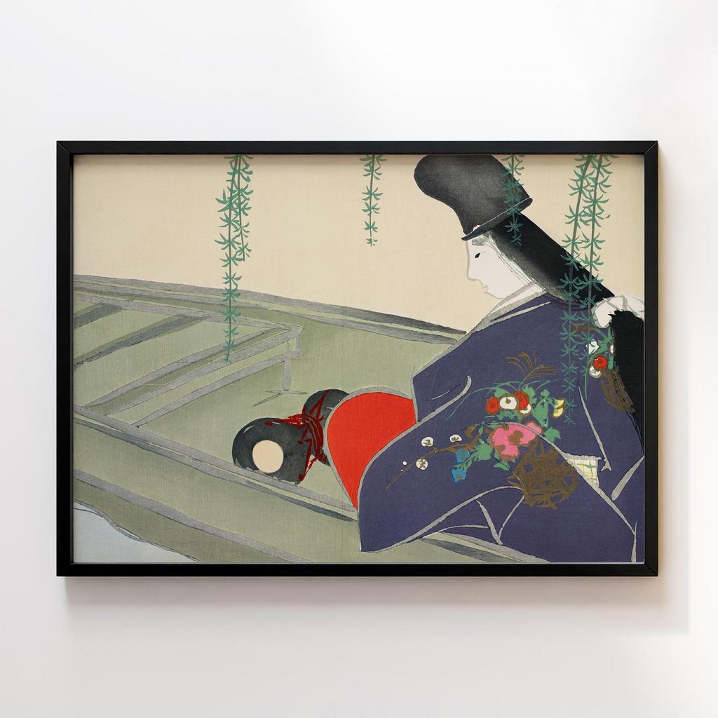 Постер Boat from Momoyogusa–Flowers of a Hundred Generations (1909) by Kamisaka Sekka #1