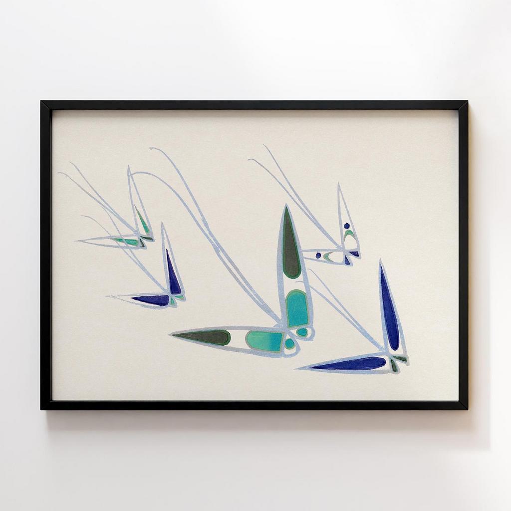 Постер Butterfly print by Kamisaka Sekka's Cho senshu (One Thousand Butterflies) #10