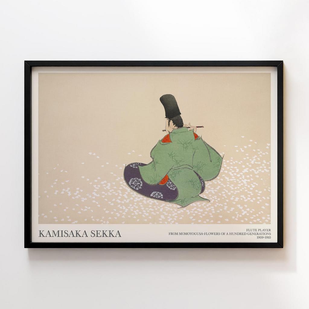 Постер Flute player from Momoyogusa–Flowers of a Hundred Generations (ca. 1909–1910) by Kamisaka Sekka #3