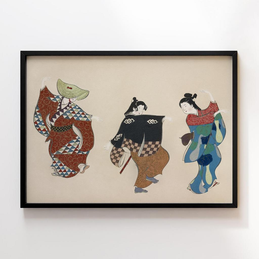 Постер Dancers from Momoyogusa–Flowers of a Hundred Generations (1909) by Kamisaka Sekka #1