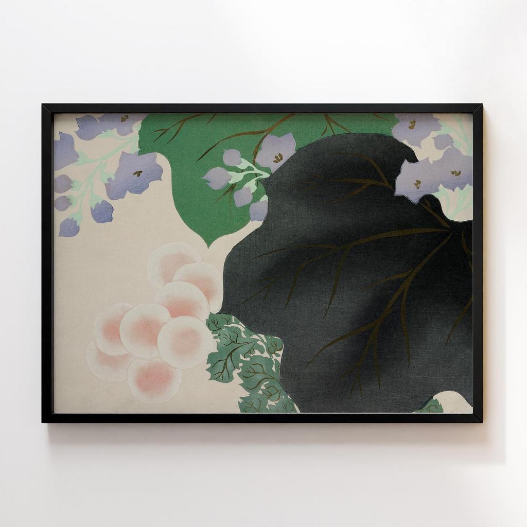 Постер Flowers and leaves from Momoyogusa–Flowers of a Hundred Generations (1909) by Kamisaka Sekka #1