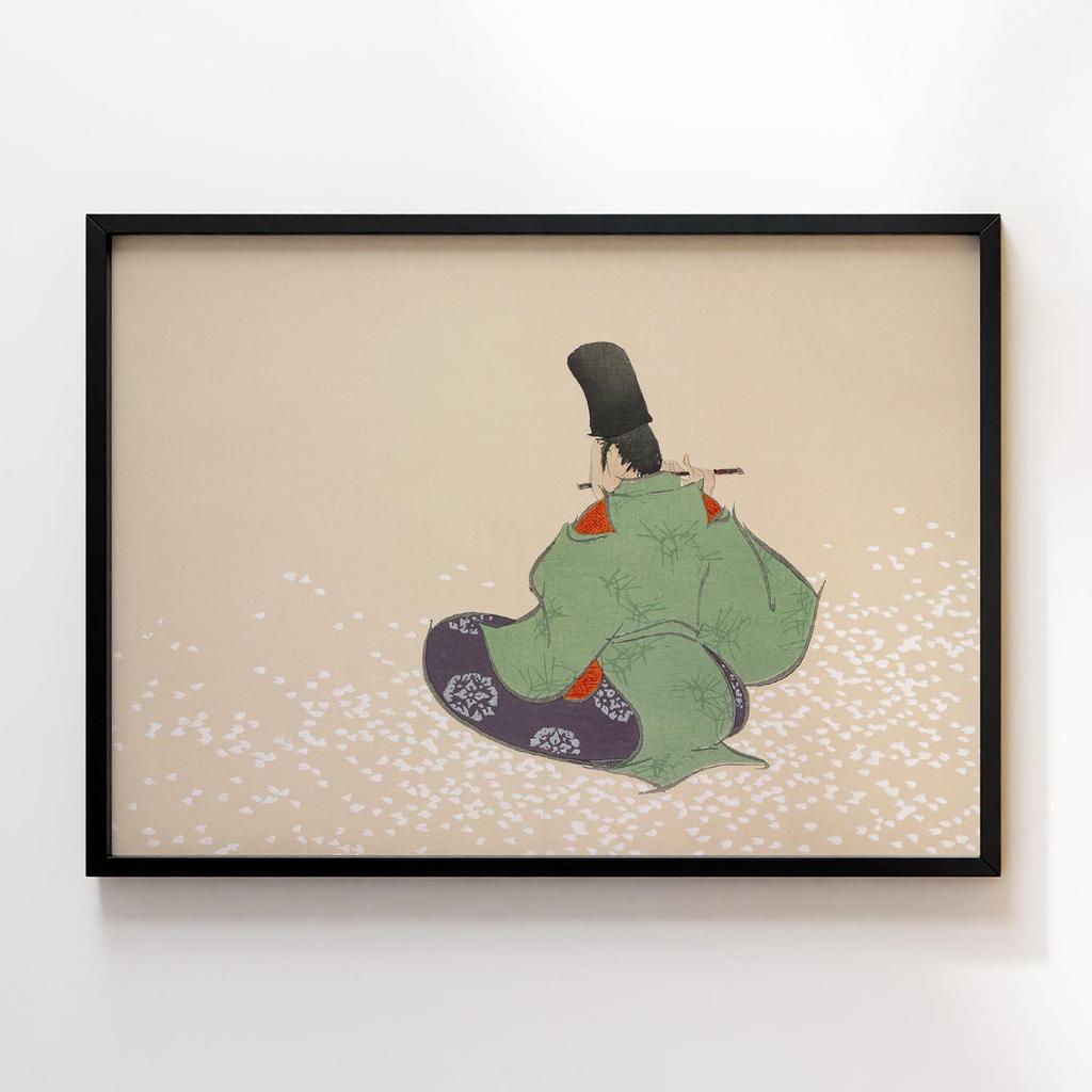 Постер Flute player from Momoyogusa–Flowers of a Hundred Generations (ca. 1909–1910) by Kamisaka Sekka #1