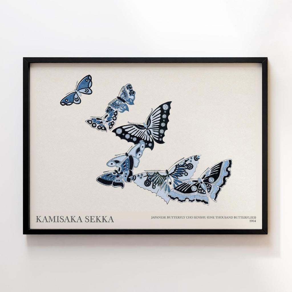 Постер Japanese butterfly by Kamisaka Sekka's Cho senshu (One Thousand Butterflies) 1904 #35