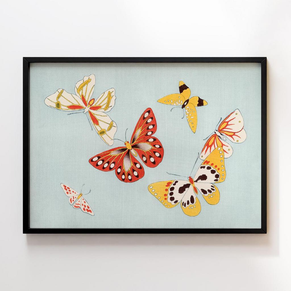 Постер Japanese butterfly by Kamisaka Sekka's Cho senshu (One Thousand Butterflies) 1904 #32