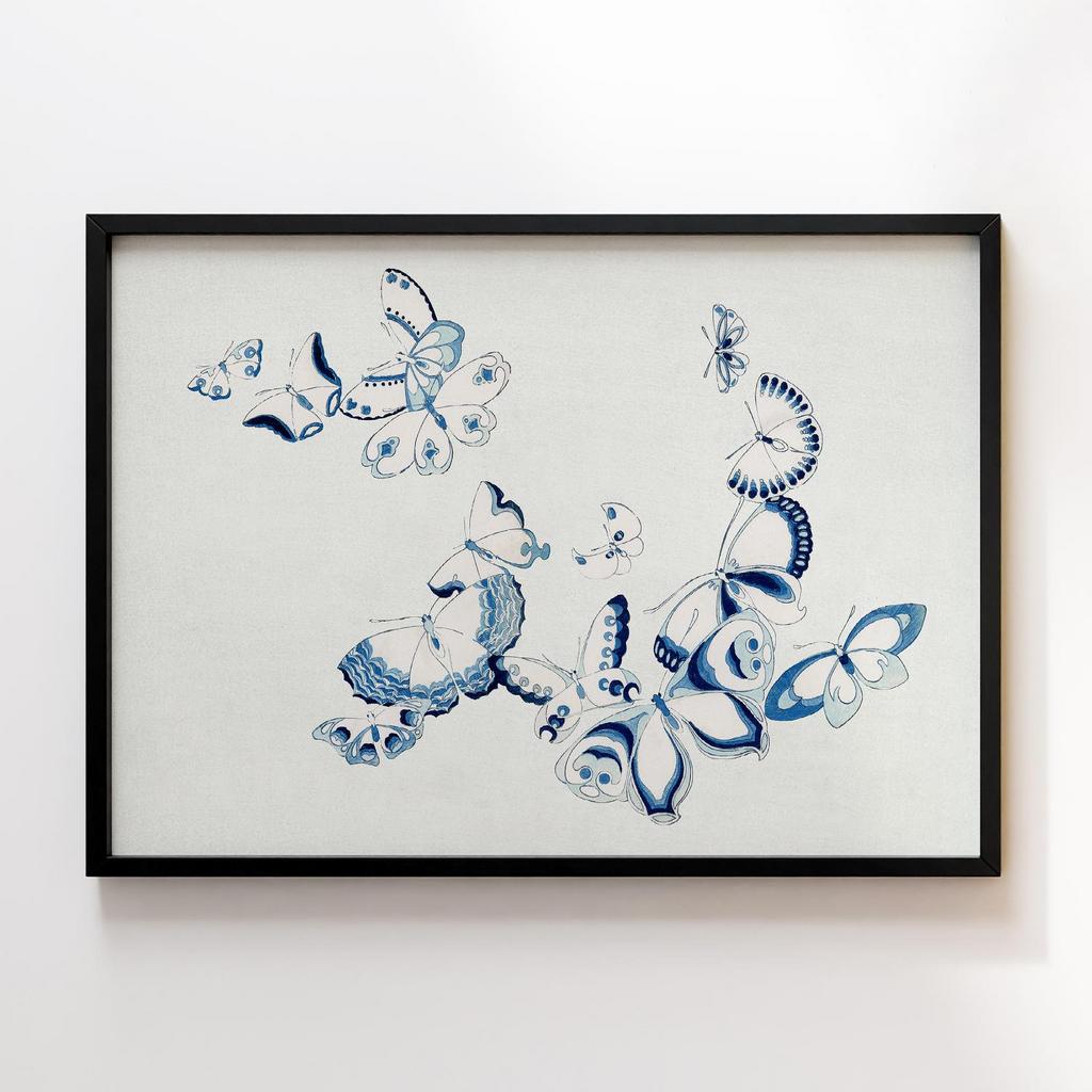 Постер Japanese butterfly by Kamisaka Sekka's Cho senshu (One Thousand Butterflies) 1904 #30