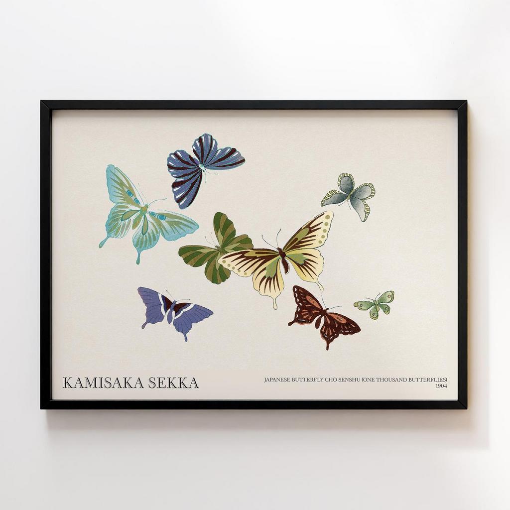 Постер Japanese butterfly by Kamisaka Sekka's Cho senshu (One Thousand Butterflies) 1904 #29