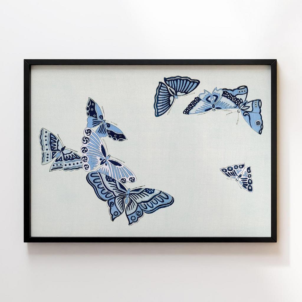 Постер Japanese butterfly by Kamisaka Sekka's Cho senshu (One Thousand Butterflies) 1904 #22