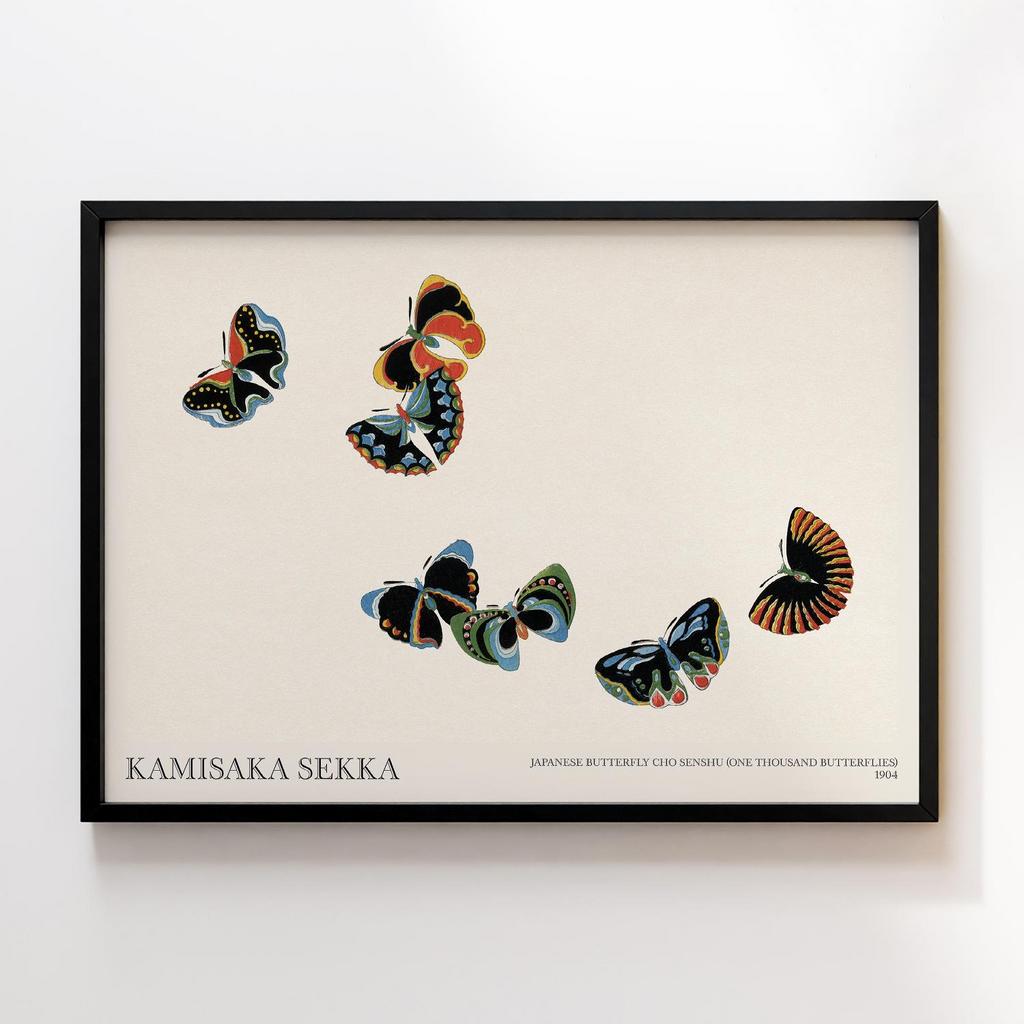 Постер Japanese butterfly by Kamisaka Sekka's Cho senshu (One Thousand Butterflies) 1904 #17