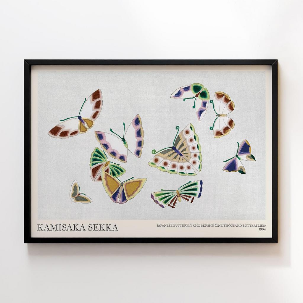 Постер Japanese butterfly by Kamisaka Sekka's Cho senshu (One Thousand Butterflies) 1904 #15