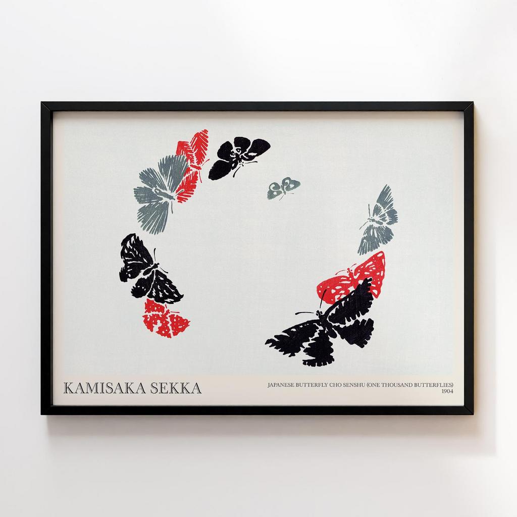 Постер Japanese butterfly by Kamisaka Sekka's Cho senshu (One Thousand Butterflies) 1904 #21