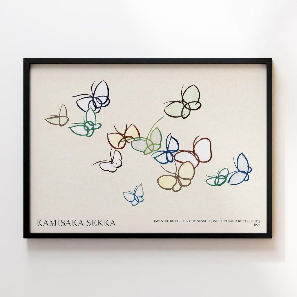 Постер Japanese butterfly by Kamisaka Sekka's Cho senshu (One Thousand Butterflies) 1904 #19