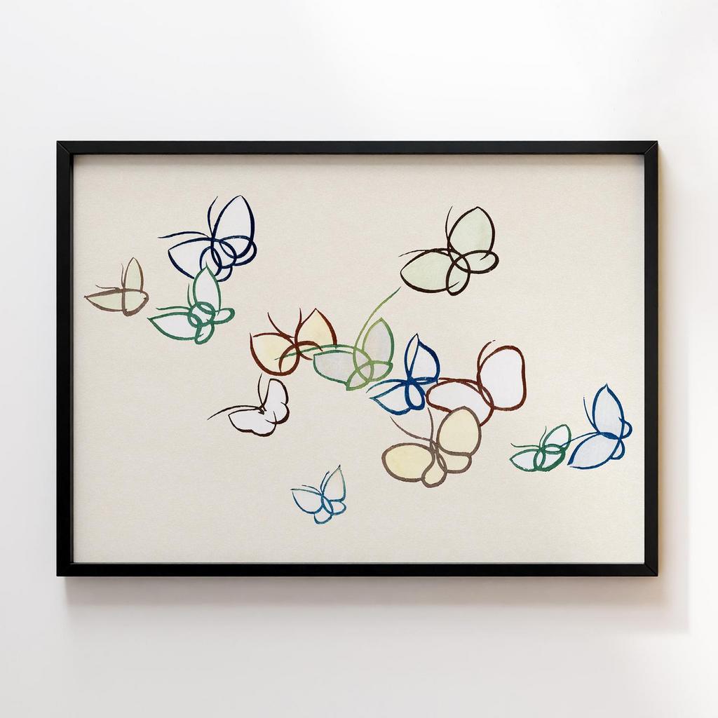 Постер Japanese butterfly by Kamisaka Sekka's Cho senshu (One Thousand Butterflies) 1904 #18