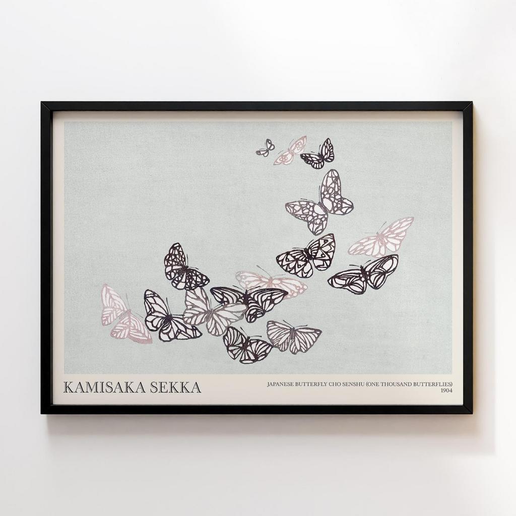 Постер Japanese butterfly by Kamisaka Sekka's Cho senshu (One Thousand Butterflies) 1904 #17