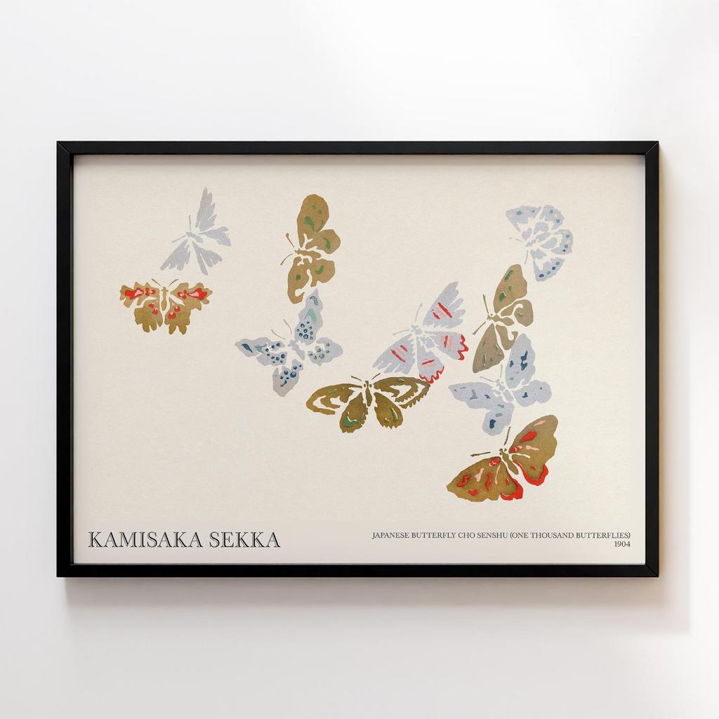Постер Japanese butterfly by Kamisaka Sekka's Cho senshu (One Thousand Butterflies) 1904 #14