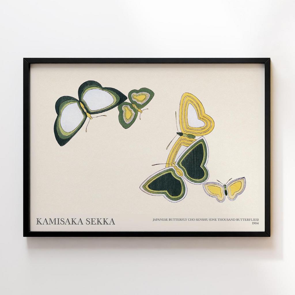 Постер Japanese butterfly by Kamisaka Sekka's Cho senshu (One Thousand Butterflies) 1904 #8