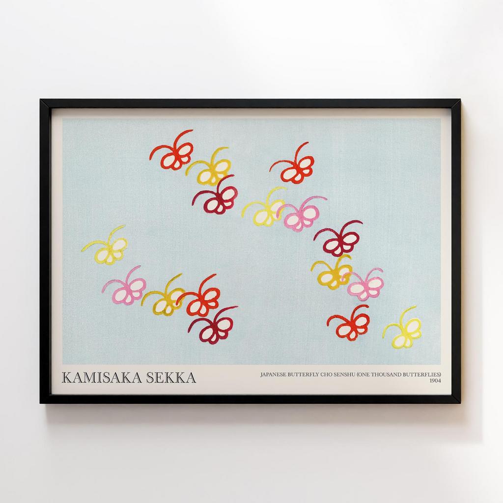 Постер Japanese butterfly by Kamisaka Sekka's Cho senshu (One Thousand Butterflies) 1904 #6