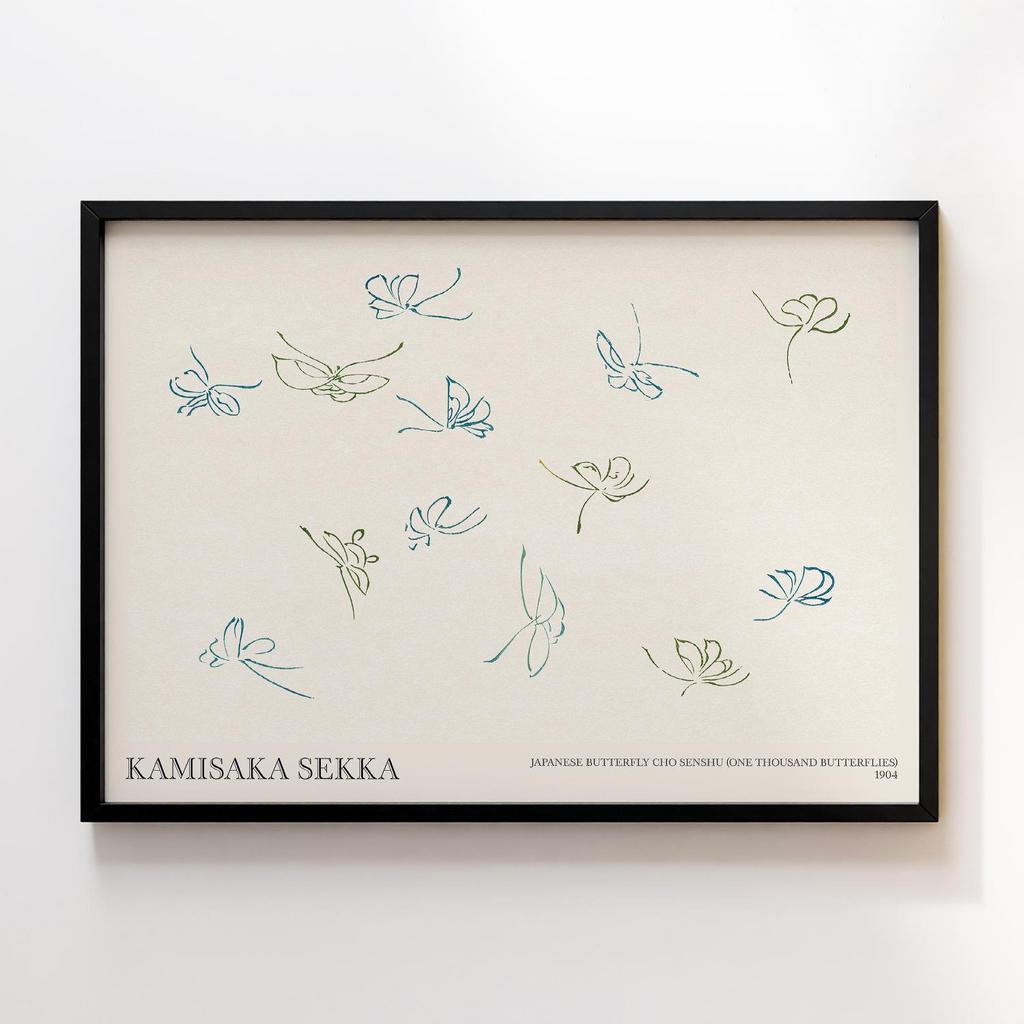 Постер Japanese butterfly by Kamisaka Sekka's Cho senshu (One Thousand Butterflies) 1904 #2