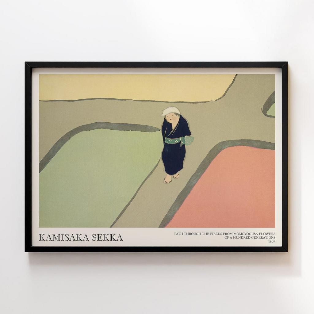 Постер Path through the fields from Momoyogusa–Flowers of a Hundred Generations (1909) by Kamisaka Sekka #3