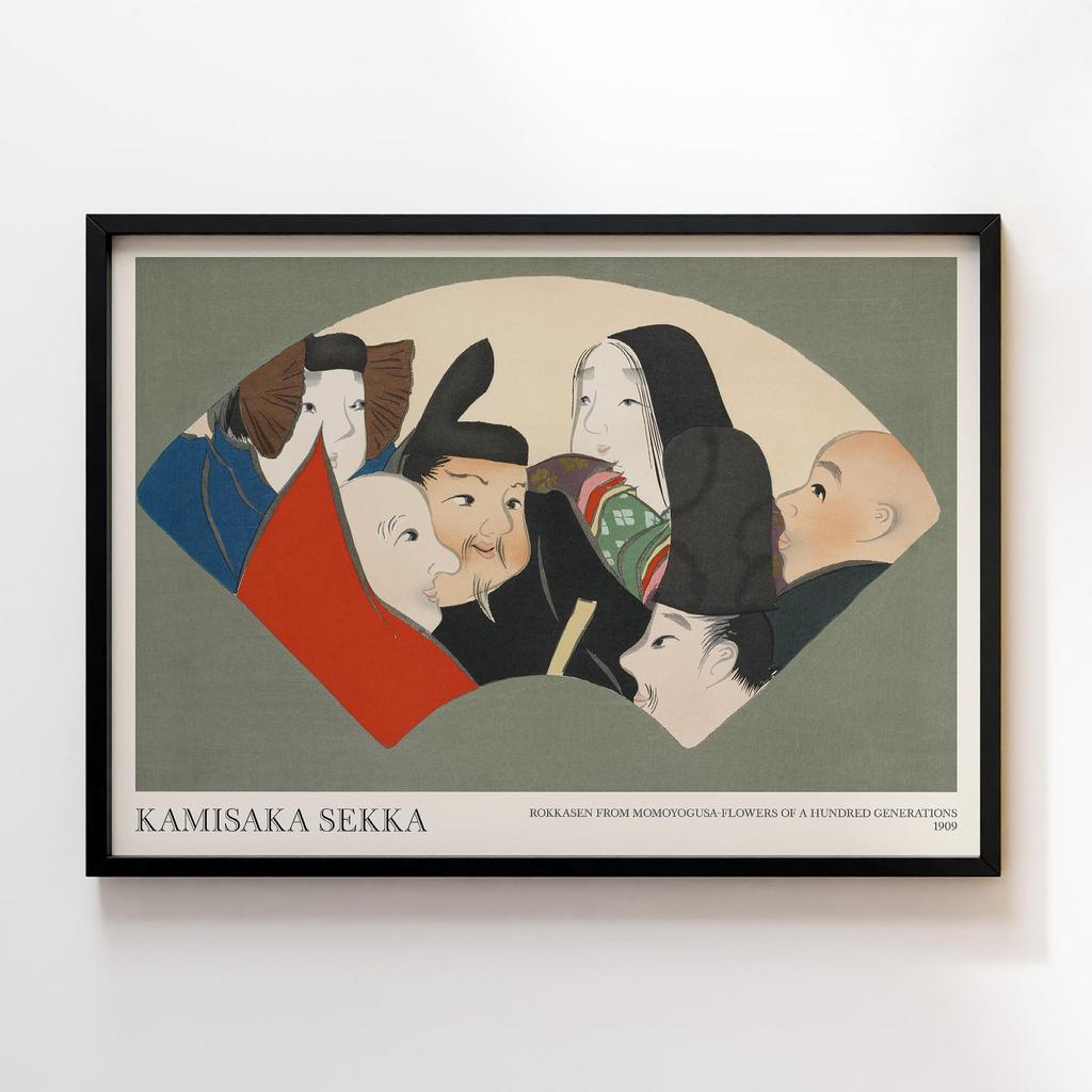 Постер Rokkasen from Momoyogusa–Flowers of a Hundred Generations (1909) by Kamisaka Sekka #1