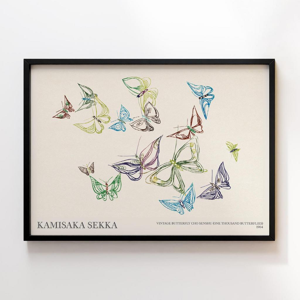 Постер Vintage butterfly by Kamisaka Sekka's Cho senshu (One Thousand Butterflies) 1904 #22