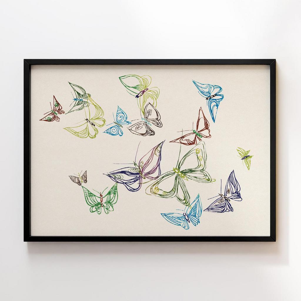 Постер Vintage butterfly by Kamisaka Sekka's Cho senshu (One Thousand Butterflies) 1904 #21