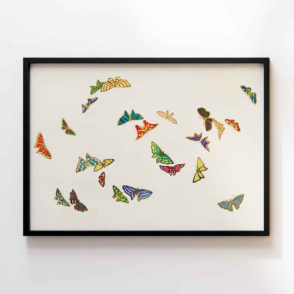 Постер Vintage butterfly by Kamisaka Sekka's Cho senshu (One Thousand Butterflies) 1904 #19