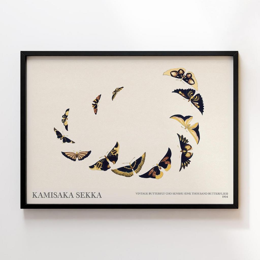 Постер Vintage butterfly by Kamisaka Sekka's Cho senshu (One Thousand Butterflies) 1904 #18