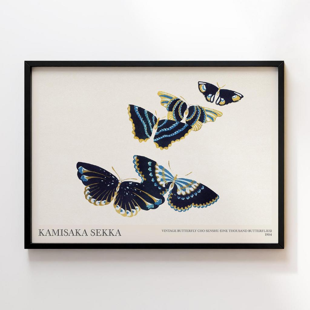 Постер Vintage butterfly by Kamisaka Sekka's Cho senshu (One Thousand Butterflies) 1904 #17