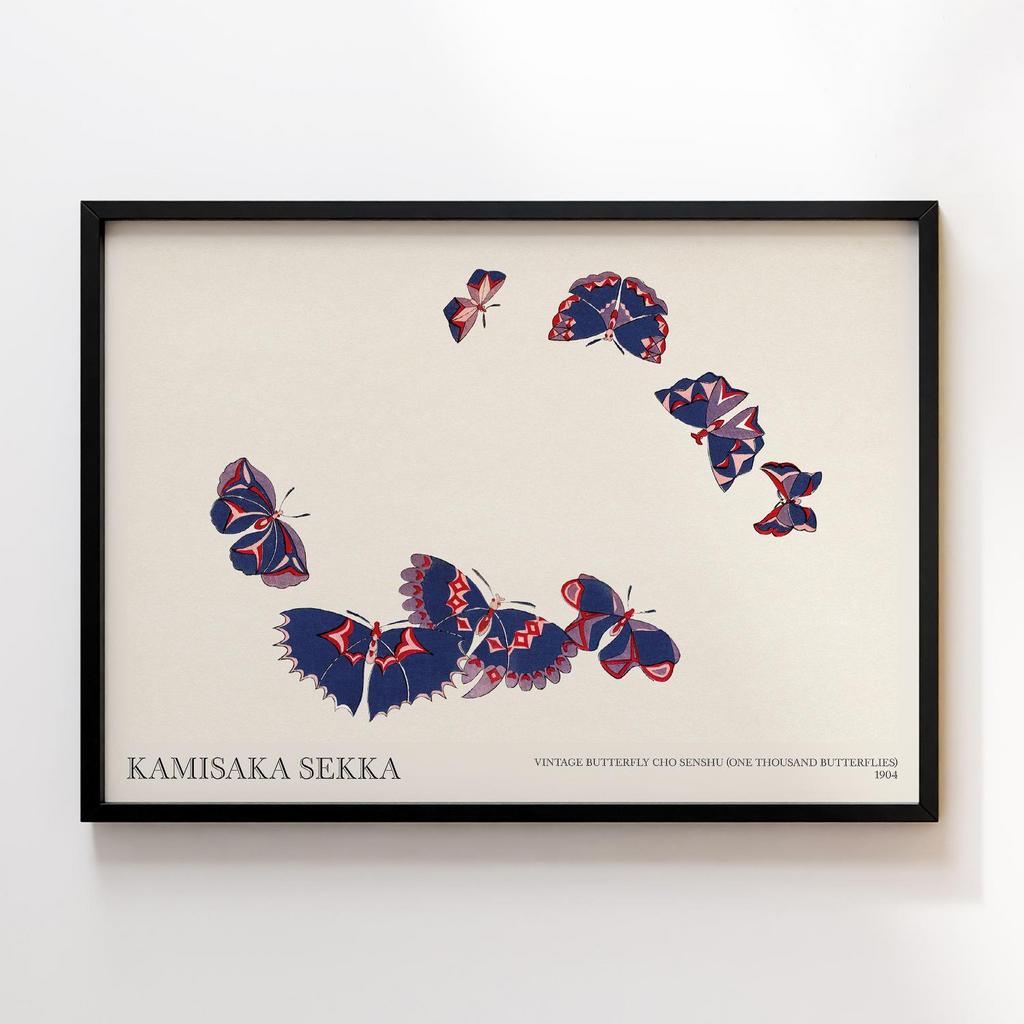 Постер Vintage butterfly by Kamisaka Sekka's Cho senshu (One Thousand Butterflies) 1904 #13