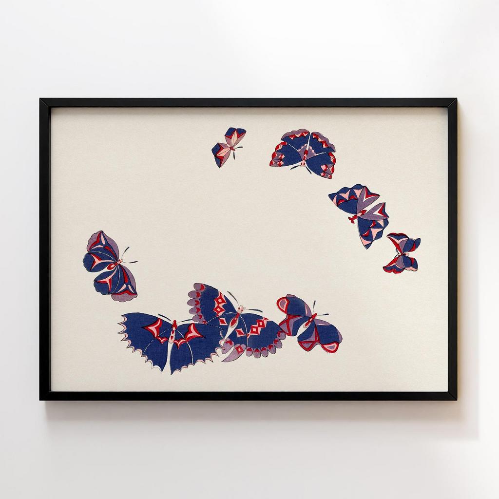 Постер Vintage butterfly by Kamisaka Sekka's Cho senshu (One Thousand Butterflies) 1904 #12