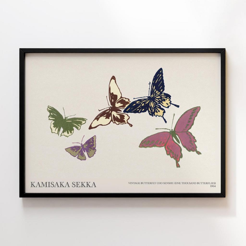 Постер Vintage butterfly by Kamisaka Sekka's Cho senshu (One Thousand Butterflies) 1904 #11