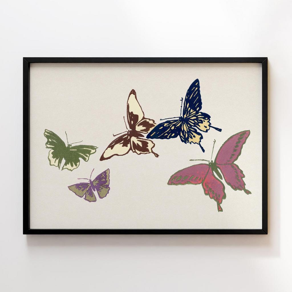 Постер Vintage butterfly by Kamisaka Sekka's Cho senshu (One Thousand Butterflies) 1904 #10