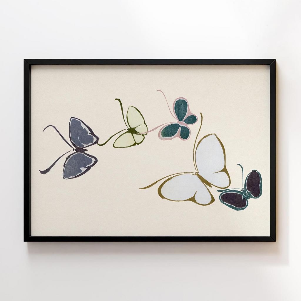 Постер Vintage butterfly by Kamisaka Sekka's Cho senshu (One Thousand Butterflies) 1904 #08