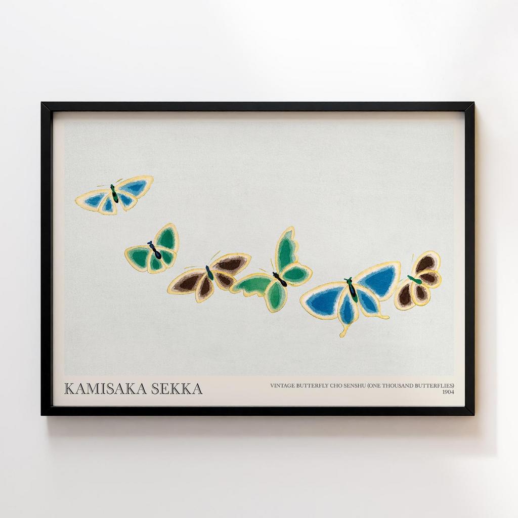 Постер Vintage butterfly by Kamisaka Sekka's Cho senshu (One Thousand Butterflies) 1904 #07